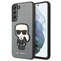 Coque Samsung Galaxy S22+ 5G Karl Lagerfeld Ikonik Saffiano - Argenté
