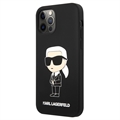 Coque iPhone 12/12 Pro en Silicone Karl Lagerfeld - Noir