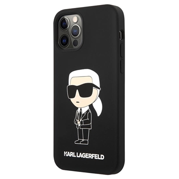 Coque iPhone 12/12 Pro en Silicone Karl Lagerfeld - Noir