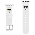 Bracelet Apple Watch 7/SE/6/5/4/3/2/1 Karl Lagerfeld Karl & Choupette - 45mm/44mm/42mm - Blanc