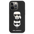Coque iPhone 13 Pro Karl Lagerfeld Saffiano K&C Heads - Noire