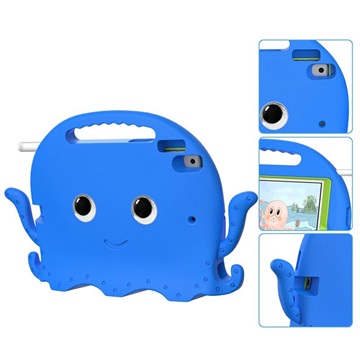 Coque iPad 10.2 2019/2020/2021 Antichoc Portative pour Enfants - Poulpe - Bleue