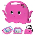 Coque iPad 10.2 2019/2020/2021 Antichoc Portative pour Enfants - Poulpe - Rose Vif
