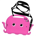Coque iPad 10.2 2019/2020/2021 Antichoc Portative pour Enfants - Poulpe - Rose Vif