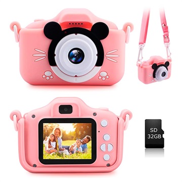 Appareil Photo Numérique pour Enfants avec Carte Mémoire de 32Go (Emballage ouvert - Excellent) - Rose