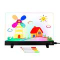 Planche à dessin LED pour enfants avec 7 marqueurs, effets lumineux colorés - 26x35cm