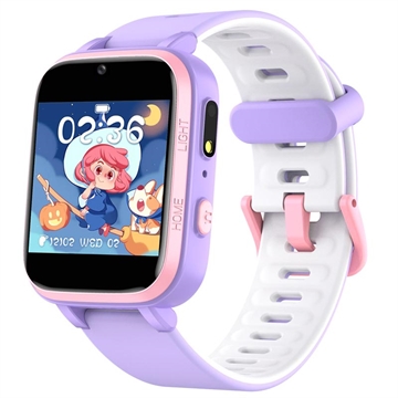 Montre Intelligente Étanche pour Enfants Y90 Pro avec Double Caméra - Violet