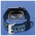 Bracelet Apple Watch 7/SE/6/5/4/3/2/1 Kingxbar Crystal Fabric - 41mm/40mm/38mm - Bleu