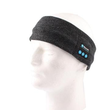 Bandeau Bluetooth tricoté pour le sport, les appels mains libres - Gris foncé