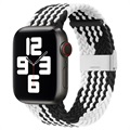 Bracelet Apple Watch Series 7/SE/6/5/4/3/2 Tricoté - 45mm/44mm/42mm - Noir / Blanc