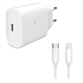 Chargeur USB-C Dux Ducis C60 avec Câble Lightning - 20W - Blanc