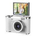 LK007 Appareil photo numérique à écran rabattable avec carte mémoire de 32 Go - Blanc