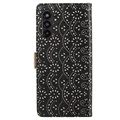 Étui Portefeuille Samsung Galaxy A13 5G Lace Pattern - Noir