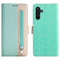 Étui Portefeuille Samsung Galaxy A13 5G Lace Pattern - Vert