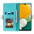 Étui Portefeuille Samsung Galaxy A13 5G Lace Pattern - Vert