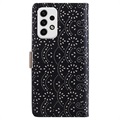 Étui Portefeuille Samsung Galaxy A23 Lace Pattern - Noir