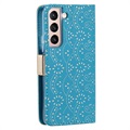 Étui Portefeuille Samsung Galaxy S22+ 5G Lace Pattern - Bleu