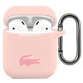 Coque AirPods / AirPods 2 en Silicone Liquide Lacoste - Rose