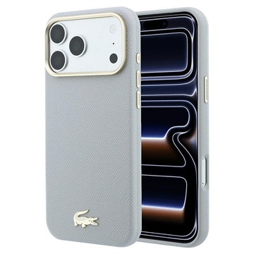Coque iPhone 18 Pro Max Lacoste Champs Élysées - MagSafe Compatible - Gris Clair