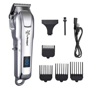 Langba Tondeuse pour chat et chien à affichage numérique / Tondeuse électrique de toilettage pour animaux avec 4 peignes de limite - Silver