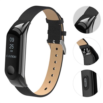 Bracelet en Cuir Xiaomi Mi Smart Band 4 - Noir