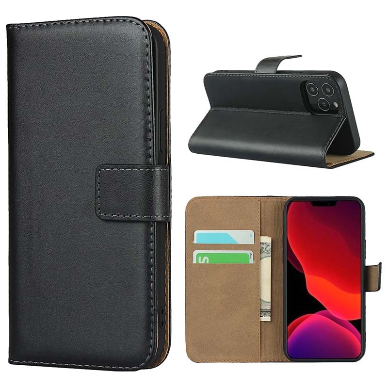 Étui iPhone 12 / 12 Pro Cuir Véritable avec Porte-carte et Support Vidéo,  Akashi - Marron -