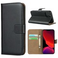 Etui Portefeuille en Cuir iPhone 12 mini avec Fonction Support - Noir