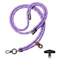 Leeu Design Lanière de téléphone universelle à rayures - 160cm, 8mm - Violet