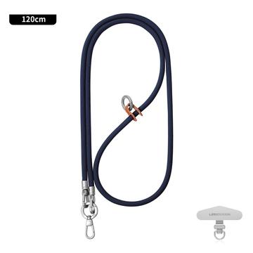 Lanière de téléphone universelle et élégante Leeu Design - 120cm, 6mm - Bleu marine