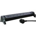 Legrand 049429 Barrette d'alimentation rotative 2P+T à 5 prises avec USB-A et USB-C - 3680W/16A - Noir