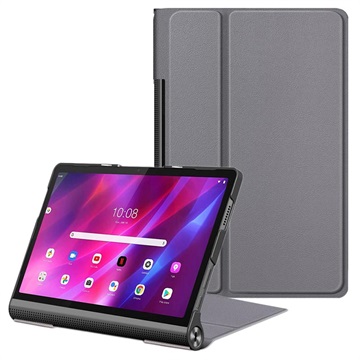 Étui à Rabat Lenovo Yoga Tab 11 avec Fonction Support - Gris