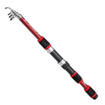 Leo 28257 Canne à pêche télescopique en fibre de verre de 1.73m - Rouge