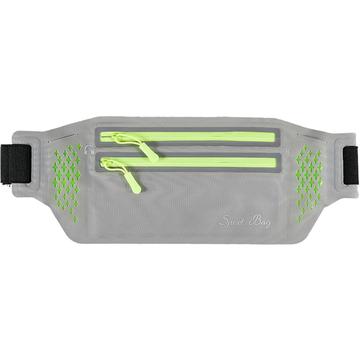 Sac de ceinture de course à pied léger avec bande réfléchissante et poches à fermeture éclair - 7.2"