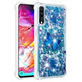 Coque Samsung Galaxy A70 en TPU Liquid Glitter - Papîllon Bleu