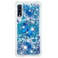 Coque Samsung Galaxy A70 en TPU Liquid Glitter - Papîllon Bleu