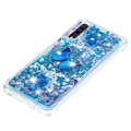Coque Samsung Galaxy A70 en TPU Liquid Glitter - Papîllon Bleu