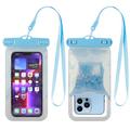 Étui étanche universel à paillettes liquides IPX8 - 7.2" - Bleu