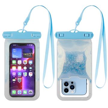 Étui étanche universel à paillettes liquides IPX8 - 7.2" - Bleu