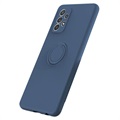 Coque Samsung Galaxy A33 5G Liquid Silicone avec Support Bague - Bleue