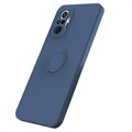 Coque Xiaomi Redmi Note 10 Pro Liquid Silicone avec Support Bague - Bleue