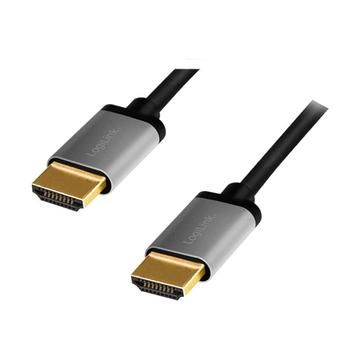 LogiLink CHA0101 Câble HDMI 2.0 haut débit avec Ethernet - 2m - Noir / Gris