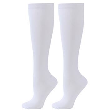 Chaussettes de compression longues pour le voyage, le sport, le ski - Tailles 40/44 - Blanc