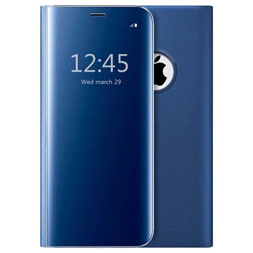 Étui à Rabat Luxury Mirror View pour iPhone 7/8/SE (2020)/SE (2022) - Bleu