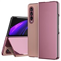 Étui à Rabat Samsung Galaxy Z Fold3 5G Luxury Mirror View - Rose
