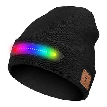 M1-BTD4 Bonnet LED avec Bluetooth 5.4 et haut-parleurs stéréo - Noir
