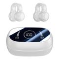 M47 Earclip Casque sans fil à conduction osseuse avec micro Casque de jeu Bluetooth 5.3 Casque de sport à réduction de bruit - Blanc