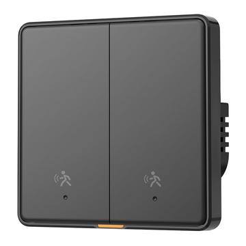 MG-KG126 Interrupteur intelligent à radar Zigbee / Interrupteur mural à détecteur humain - 2 groupes, 1 voie - Noir