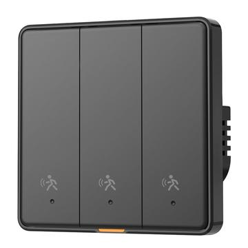 MG-KG126 Interrupteur intelligent à radar Zigbee / Interrupteur mural à détecteur humain - 3 groupes, 1 voie - Noir