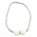 Magnetic Braided Ball Buckle Drapery - Grey