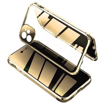 Coque Magnétique iPhone 11 avec Verre Trempé de Confidentialité - Doré